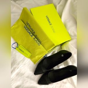 Versace Jeans Collection Studded black heels